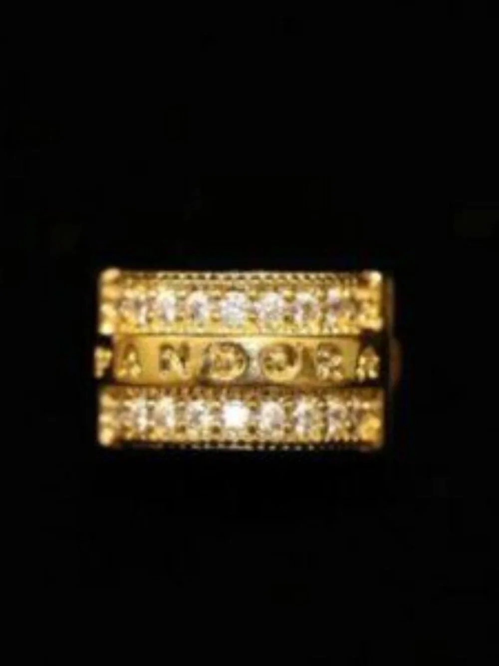 Pandora Gold Pave Spacer Charm with Clear Stones